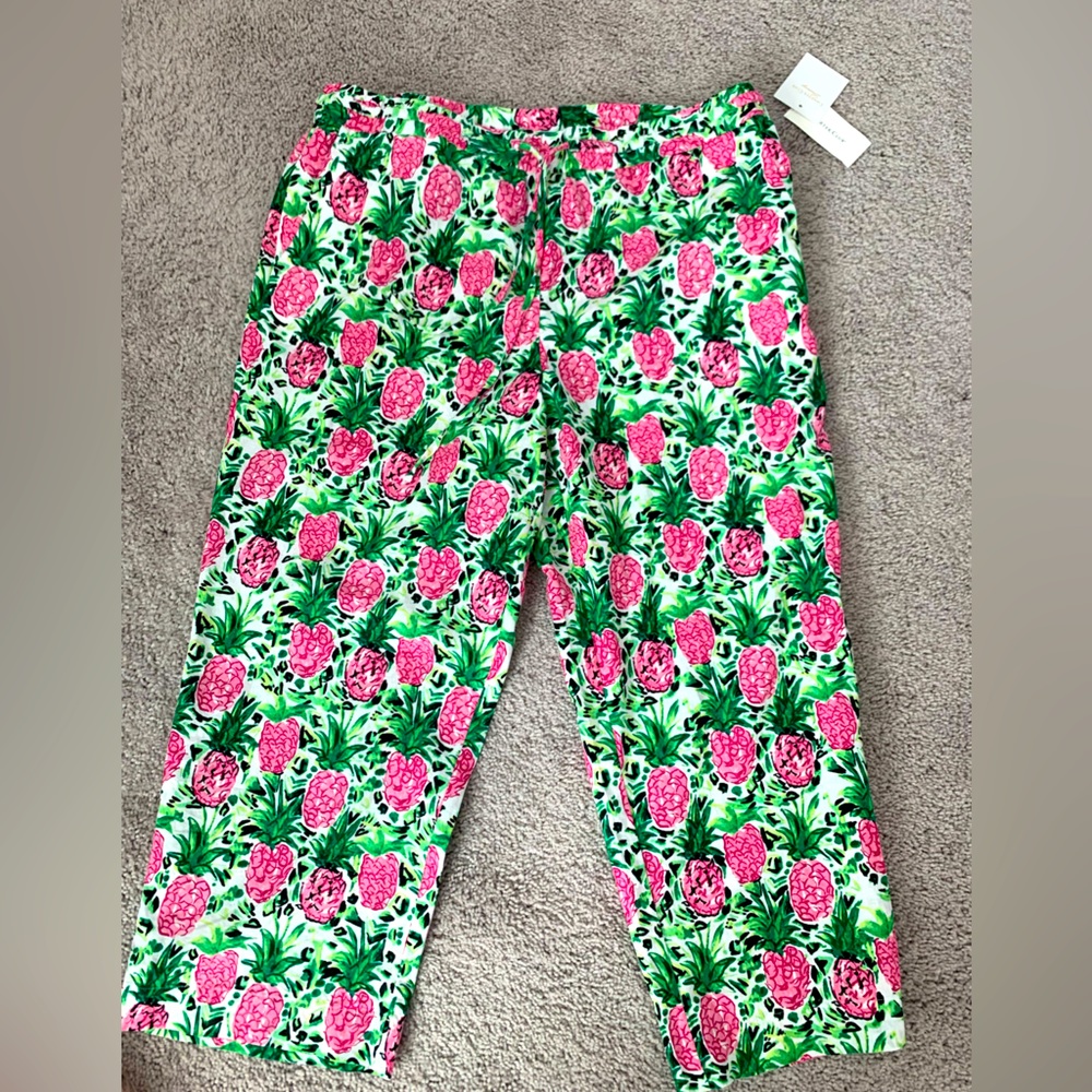 Charter Club Linen Pineapple Capris Size L